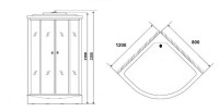 Душевая кабина Niagara Ultra NG-1903-01L (120х80х220) низкий поддон(16см),черный,стекло тонированное,4 места