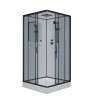 Душевая кабина Niagara Premium NG-6902-01Q BLACK (100х100х210) низкий поддон(16 см),черный,стекло тонированное,4 места