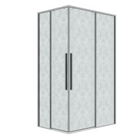 Душевое ограждение Grossman Galaxy 1/2.K33.01.11.10.02-1/2.K33.01.80L.10.02 (110х80х195) раздвижная,хром,стекло шиншилла,2 места