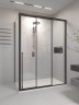 Душевой угол раздвижной Veconi Premium Prato 300 SP B-R, 1600х900x2000, черный матовый, стекло прозрачное