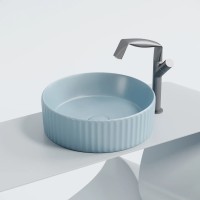 Умывальник чаша накладная круглая (цвет Голубой Матовый) Element 360x360x115мм