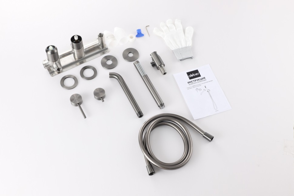 Смеситель ABBER Wasser Kreis 316 AF8130BGG для ванны скрытого монтажа, брашированная оружейная сталь