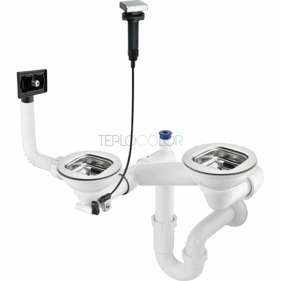 Сифон для стальной мойки, 1.5 и 2-чаши