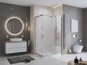Душевой поддон из искусственного мрамора в комплекте с сифоном BelBagno UNO TRAY-MR-UNO-AH-170/80-35-W-CR