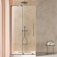 Душевая перегородка Волк-Ин (Walk-In) VSW-4WSL120CLGM-L, левая, 1200*2000, вороненая сталь, стекло прозрачное