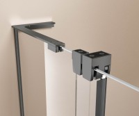 Душевая перегородка Волк-Ин (Walk-In) VSW-4WSL120CLGM-L, левая, 1200*2000, вороненая сталь, стекло прозрачное