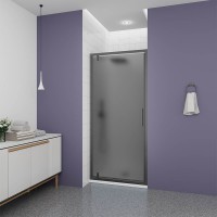 Душевая дверь Veconi Ottimo P30 GR, 700x1900, графит брашинг, стекло тонированное матовое