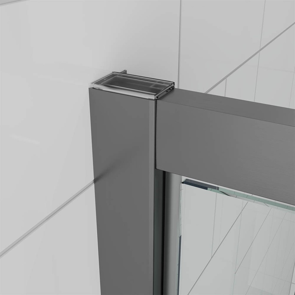 Душевая дверь Veconi Ottimo P30 GR, 700x1900, графит брашинг, стекло тонированное матовое