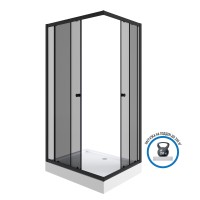 Душевой уголок Niagara Eco NG-012-14QT (120х80х195) низкий поддон(13см),черный,стекло тонированное,2 места