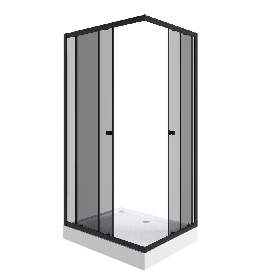 Душевой уголок Niagara Eco NG-012-14QT (120х80х195) низкий поддон(13см),черный,стекло тонированное,2 места