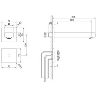Смеситель для раковины встроенный, сенсорный Timo Selene 2073/17SM золото матовое