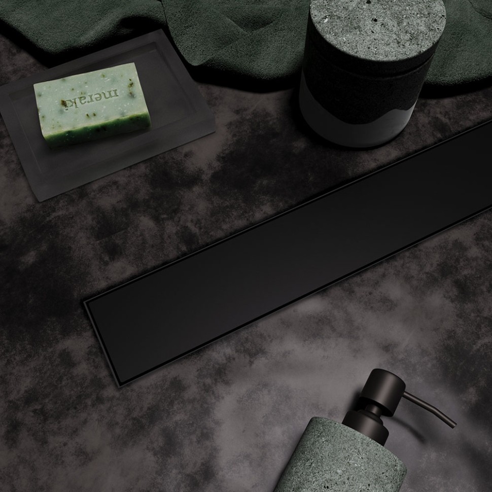 Душевой лоток Veconi Stesso Black 400