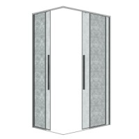 Душевое ограждение Grossman Galaxy 1/2.K33.01.12.10.02-1/2.K33.01.80L.10.02 (120х80х195) раздвижная,хром,стекло шиншилла,2 места