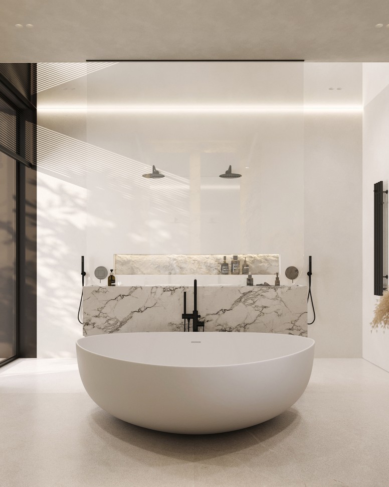 Ванна из искусственного камня ABBER Stein AS9608 белая матовая