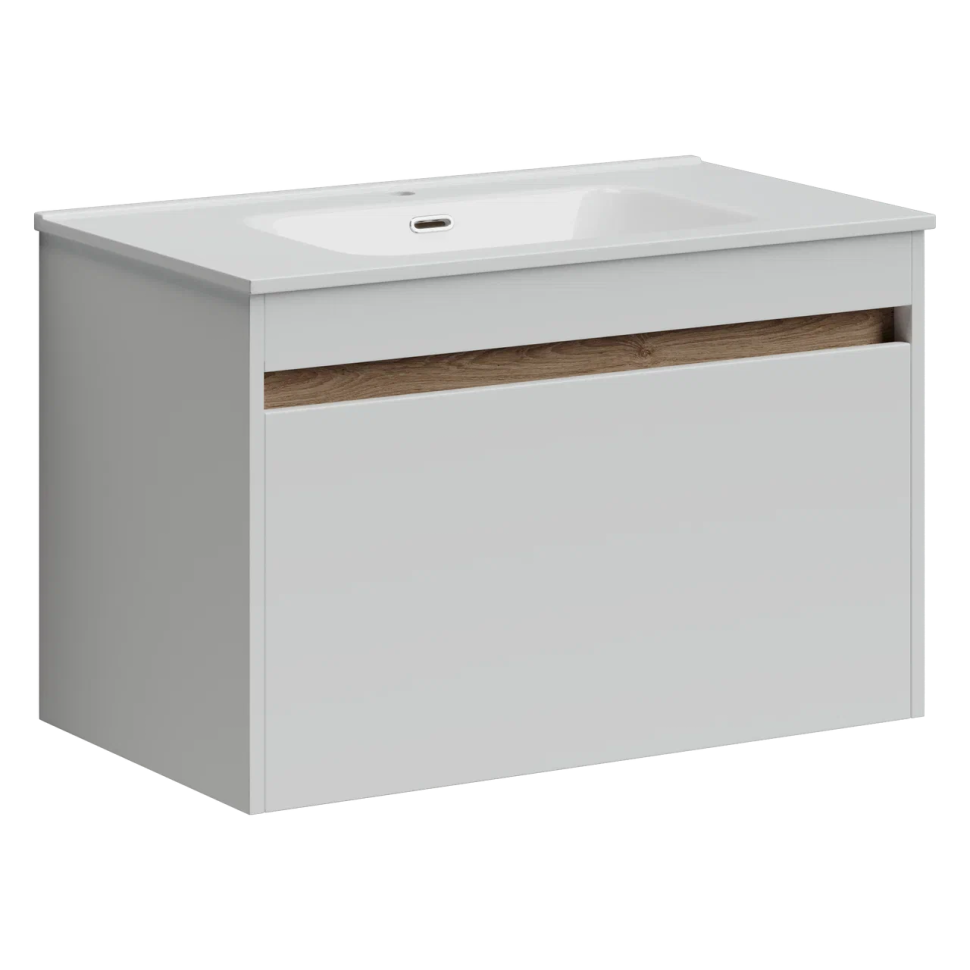 Тумба подвесная SANCOS Smart 890х450х500, c двумя ящиками оснащенными доводчиками, белый глянец , арт. SM90W