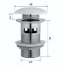 Донный клапан Gid с переливом Ch100-1 73303K хром 7x7x10
