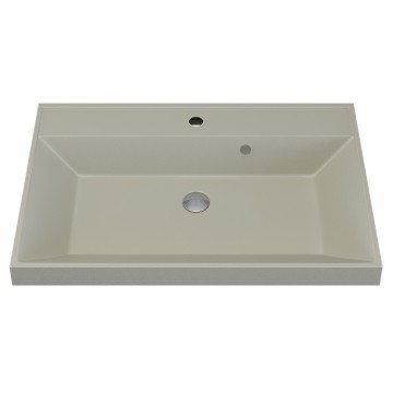 Раковина для ванной 70 см, Uperwood Classic Quartz, кварцевая, бежевая матовая, лён