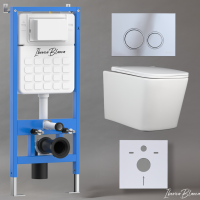 Комплект 3в1 IBERICA BLANCA инсталляция SILENCIO, унитаз TOLEDO ALTO белый, кнопка смыва ESTI-O хром глянцевый (IB001.TLA.231.823)