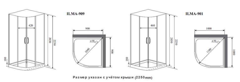 Timo Premium ILMA 901 душевая кабина (100*100*222)