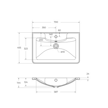 Раковина из литьевого мрамора BelBagno BB700/455-LV-MR-ALR