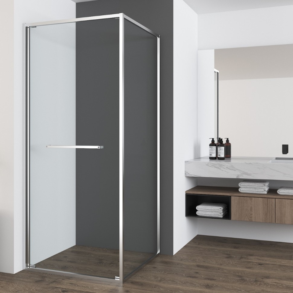 Душевой уголок Tesi VSRW-7TS9090CL, 900*900, хром, стекло прозрачное