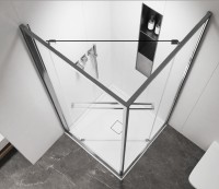 Душевой уголок Tesi VSRW-7TS9090CL, 900*900, хром, стекло прозрачное