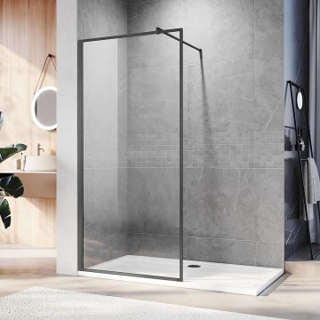 Душевая перегородка Veconi Korato KR-81GR, 1000x2000, брашированный графит, стекло прозрачное KR81GR-100-01-C8