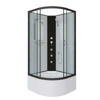Душевая кабина Niagara Classic NG-6707-14BKG (80х80х200) высокий поддон(40см),черный,стекло прозрачное,4 места
