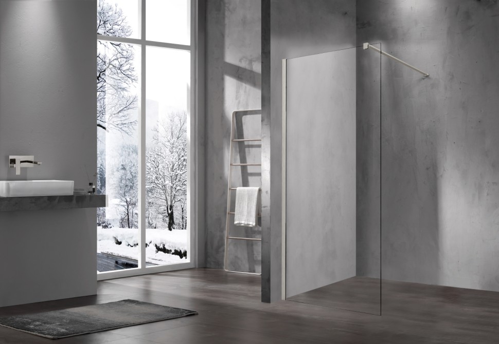 Душевая перегородка Walk-In VSW-1H120CLBN, 1200*2000, брашированный никель, стекло прозрачное