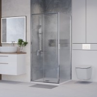 Душевое ограждение Niagara Nova NG-65-10CH-CH90-34 (100х90х195) прямоугольник,хром,дверь раздвижная,стекло шиншилла,2 места