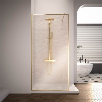 Душевая перегородка Veconi Korato KR-81GL, 1000x2000, брашированное золото, ламинированное золото New