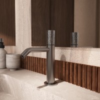 Смеситель для раковины Аура (Aura) VBF-6AU1GM, вороненая сталь