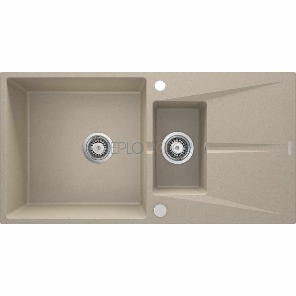 Гранитная мойка, 1.5-чаши с осушкой