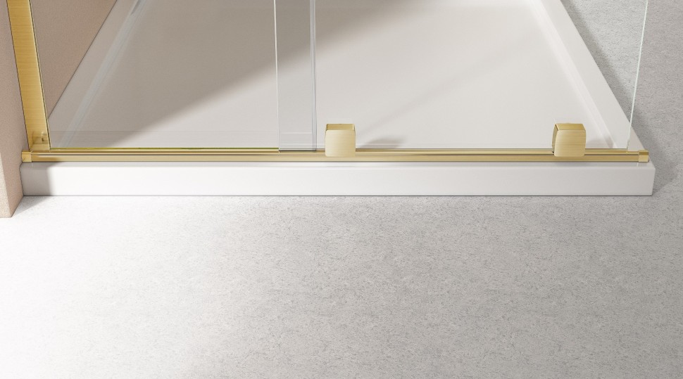 Душевая перегородка Волк-Ин (Walk-In) VSW-4WSL120CLG-L, левая, 1200*2000, брашир. золото, стекло прозрачное