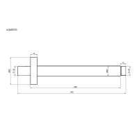 AQM8703GM Держатель верхнего душа, L=200мм, потолочный, металл