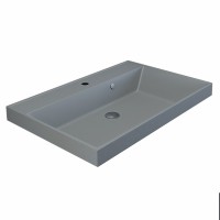 Раковина для ванной 70 см, Uperwood Classic Quartz, кварцевая, серая матовая, платина