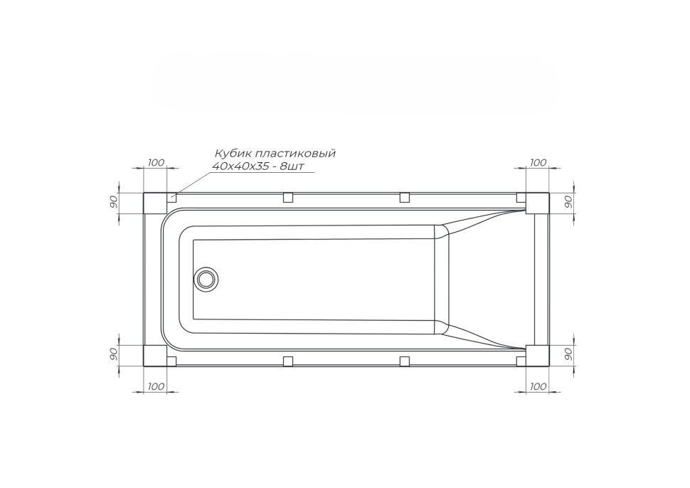 Акриловая ванна с каркасом Uperwood Infinity 175x75 см, белая