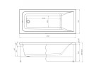 Акриловая ванна с каркасом Uperwood Infinity 175x75 см, белая