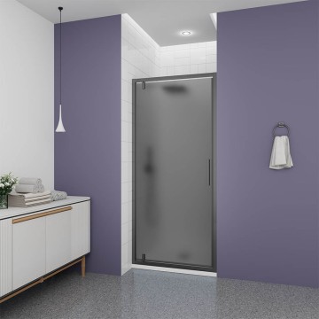 Душевая дверь Veconi Ottimo P30 GR, 900x1900, графит брашинг, стекло тонированное матовое