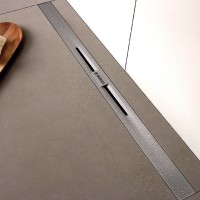 Желоб BERGES водосток SIMPEL 600, матовый хром, S-сифон D50/105 H50 вертикальный