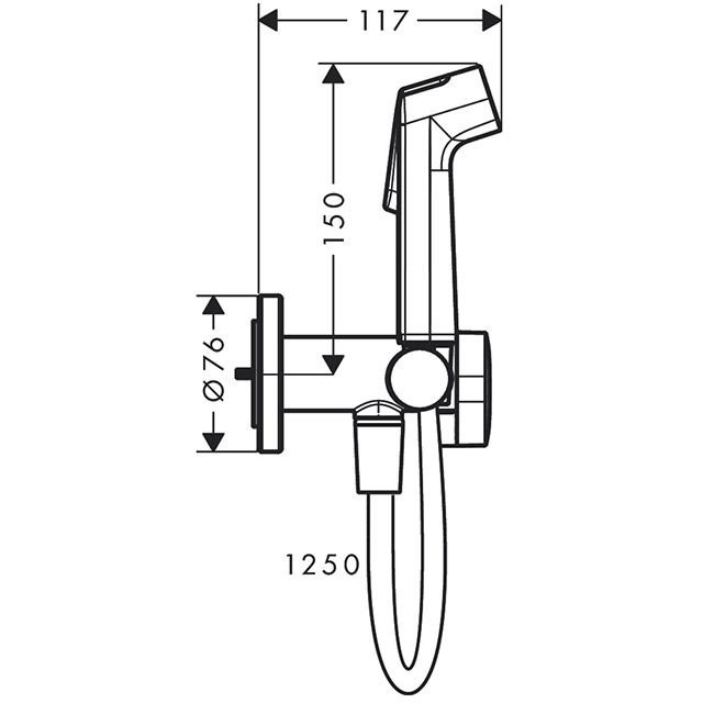 Гигиенический душ Hansgrohe со смесителем, держатель, цвет: хром 29232000