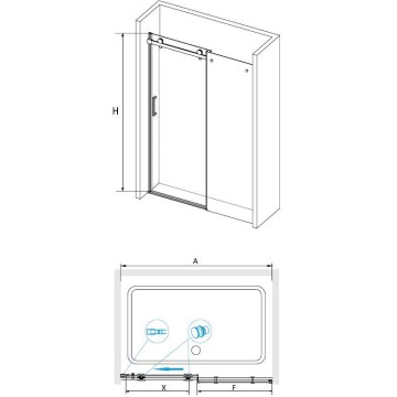 Душевая дверь RGW 170х195 см TO-14B Чёрный, Прозрачное, 8 мм Easy Clean (02071417-14)