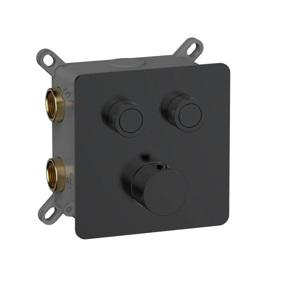 Смеситель с термостатом встраиваемый на 2 потребителя комплект с монтажной частью AQM8811MB