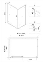 Душевое ограждение Niagara Nova NG-62-13A-A80 (130х80х195) прямоугольник,хром,двери раздвижные,стекло прозрачное,2 места