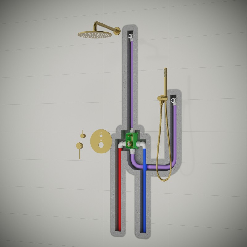 Душевая система встроенная Timo Saona SX-2369/17SM золото матовое