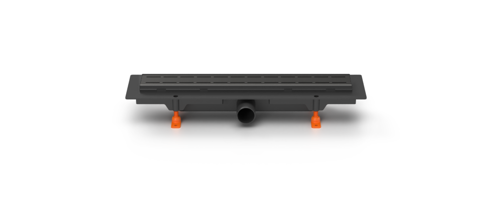Душевой желоб MILLEAU FLOW M550FB с комбинированным затвором и чёрной декоративной решеткой
