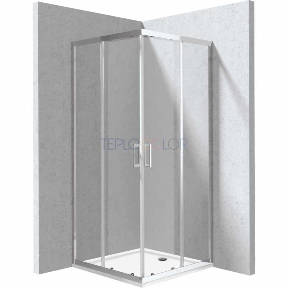 Душевая кабина, с поддоном, квадратная - 80x80 см