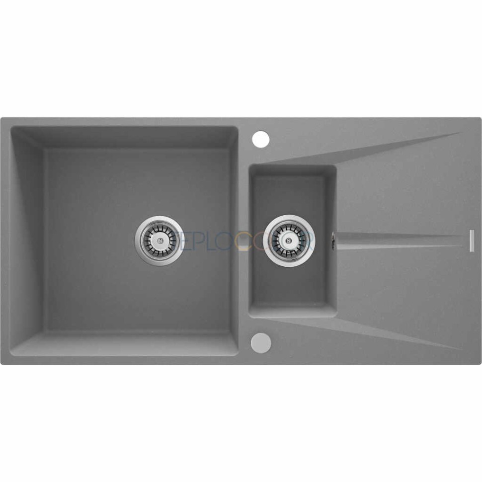 Гранитная мойка, 1.5-чаши с осушкой