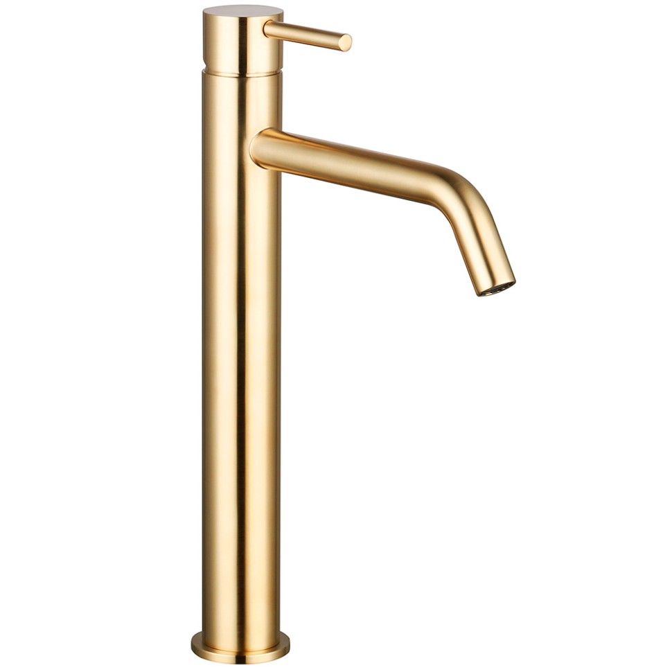 AQM 6214GG Siena Смеситель для раковины однорычажный 210мм, Glossy gold