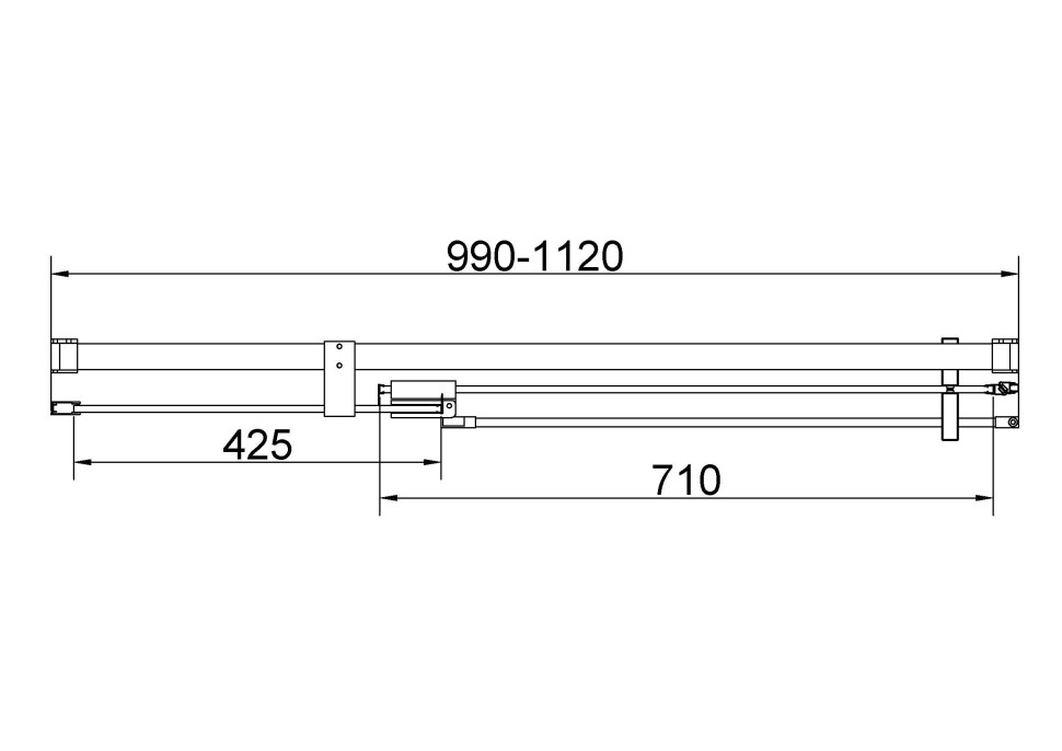 Душевая дверь Экстенза (Extenza) VDP-4EX1011CL, 1000/1100, хром, стекло прозрачное